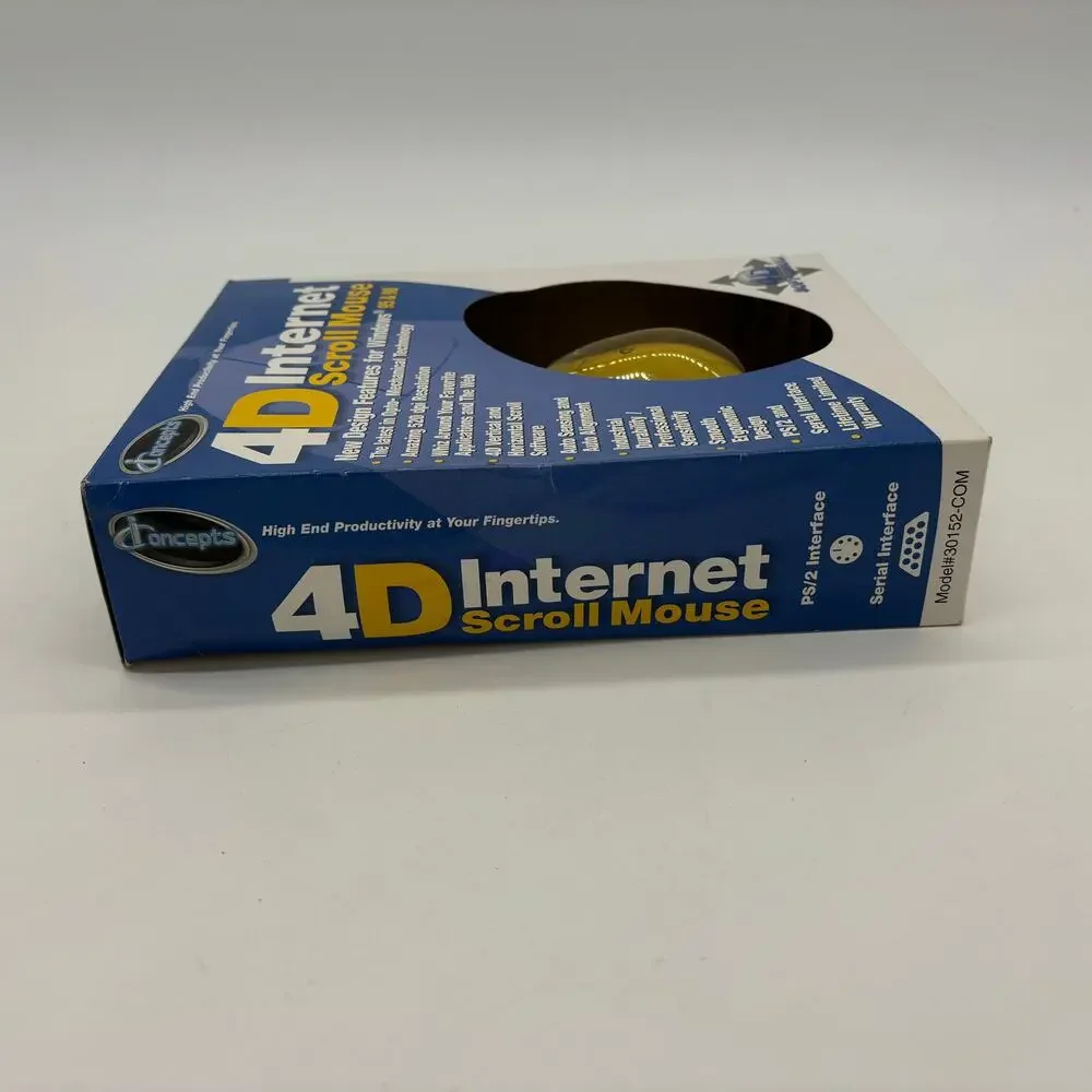 Vtg Iconcepts 4D Internet Soft Scroll Mouse Windows 95 98 Computer Laptop 520dpi
